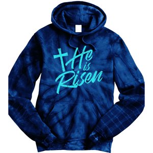 He Is Risen Christian Easter Tie Dye Hoodie