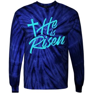 He Is Risen Christian Easter Tie-Dye Long Sleeve Shirt