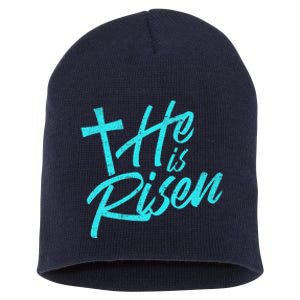 He Is Risen Christian Easter Short Acrylic Beanie