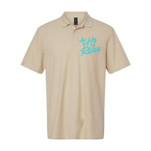 He Is Risen Christian Easter Softstyle Adult Sport Polo