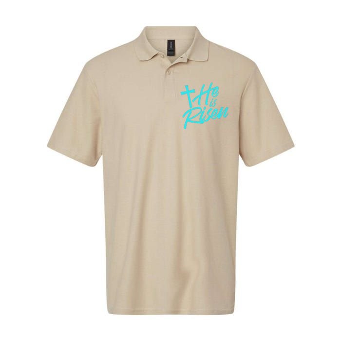 He Is Risen Christian Easter Softstyle Adult Sport Polo