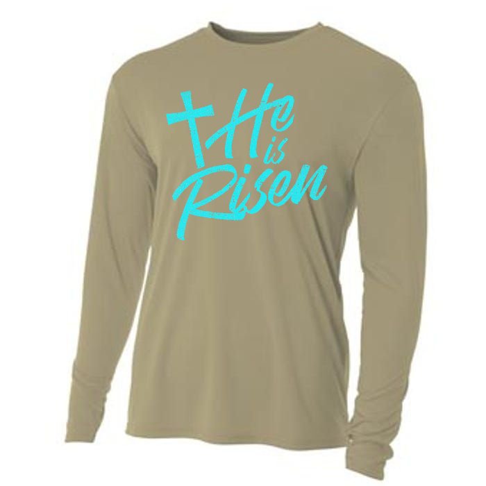 He Is Risen Christian Easter Cooling Performance Long Sleeve Crew