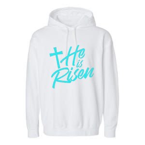 He Is Risen Christian Easter Garment-Dyed Fleece Hoodie