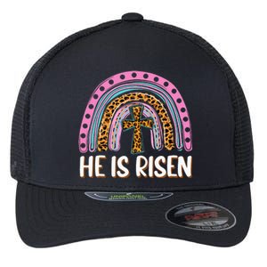 He is Risen Jesus Christian Happy Easter Floral Wreath Flexfit Unipanel Trucker Cap