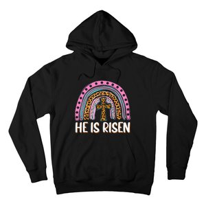 He is Risen Jesus Christian Happy Easter Floral Wreath Hoodie