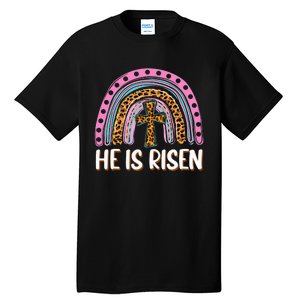 He is Risen Jesus Christian Happy Easter Floral Wreath Tall T-Shirt