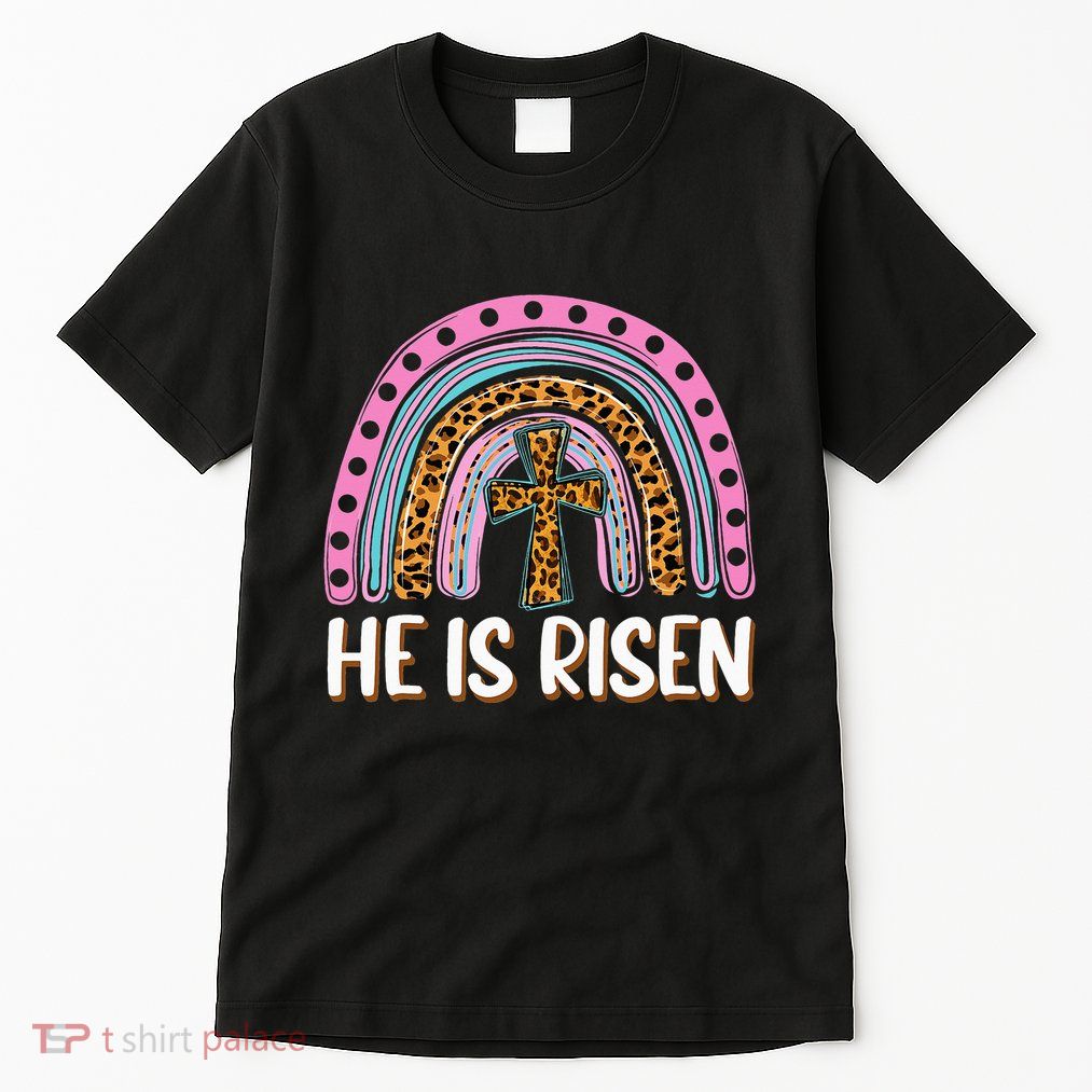 He is Risen Jesus Christian Happy Easter Floral Wreath Tall T-Shirt