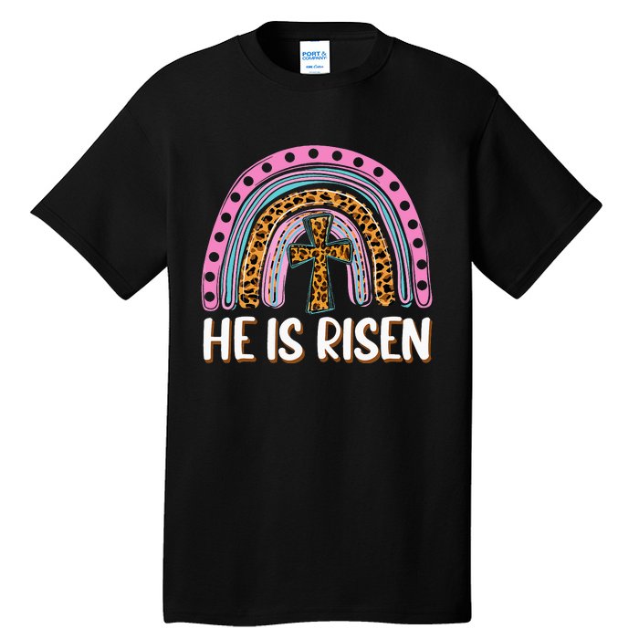 He is Risen Jesus Christian Happy Easter Floral Wreath Tall T-Shirt