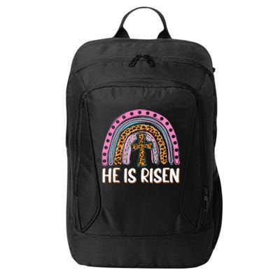 He is Risen Jesus Christian Happy Easter Floral Wreath City Backpack