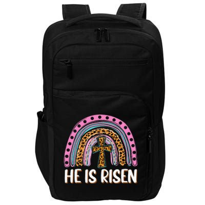 He is Risen Jesus Christian Happy Easter Floral Wreath Impact Tech Backpack