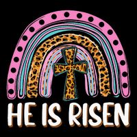 He is Risen Jesus Christian Happy Easter Floral Wreath 7-Panel Snapback Hat