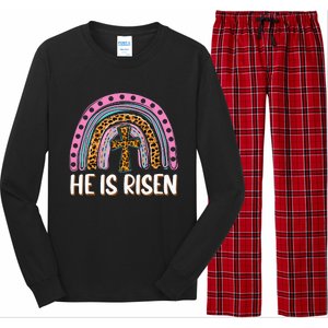 He is Risen Jesus Christian Happy Easter Floral Wreath Long Sleeve Pajama Set