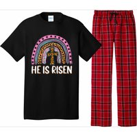 He is Risen Jesus Christian Happy Easter Floral Wreath Pajama Set