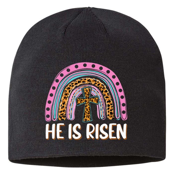 He is Risen Jesus Christian Happy Easter Floral Wreath Sustainable Beanie