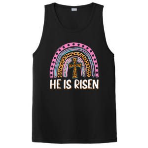 He is Risen Jesus Christian Happy Easter Floral Wreath PosiCharge Competitor Tank