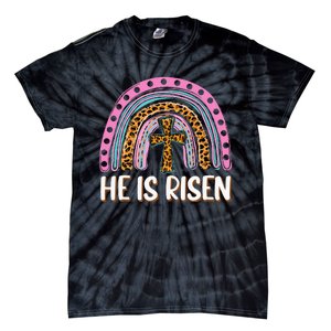 He is Risen Jesus Christian Happy Easter Floral Wreath Tie-Dye T-Shirt