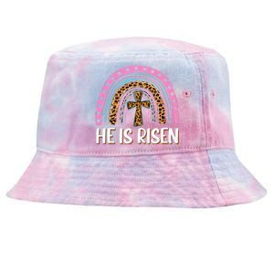 He is Risen Jesus Christian Happy Easter Floral Wreath Tie-Dyed Bucket Hat