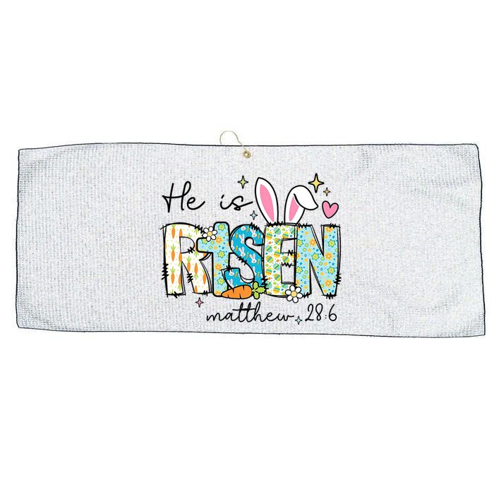 He Is Risen Jesus Christian Happy Easter Day Large Microfiber Waffle Golf Towel