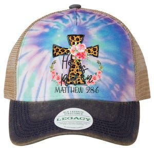 He is Risen Jesus Christian Happy Easter Floral Leopard Legacy Tie Dye Trucker Hat