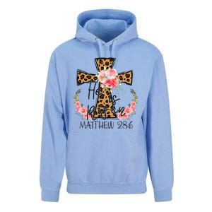 He is Risen Jesus Christian Happy Easter Floral Leopard Unisex Surf Hoodie