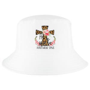 He is Risen Jesus Christian Happy Easter Floral Leopard Cool Comfort Performance Bucket Hat