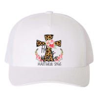 He is Risen Jesus Christian Happy Easter Floral Leopard Yupoong Adult 5-Panel Trucker Hat