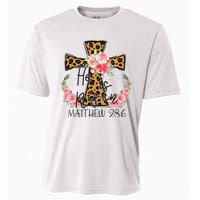 He is Risen Jesus Christian Happy Easter Floral Leopard Cooling Performance Crew T-Shirt