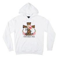 He is Risen Jesus Christian Happy Easter Floral Leopard Hoodie