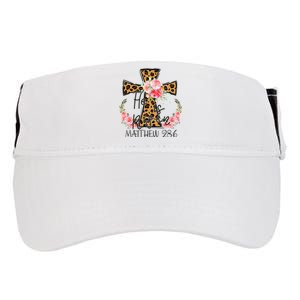 He is Risen Jesus Christian Happy Easter Floral Leopard Adult Drive Performance Visor