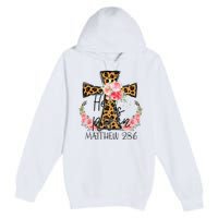 He is Risen Jesus Christian Happy Easter Floral Leopard Premium Pullover Hoodie