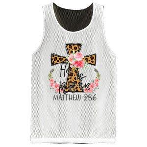 He is Risen Jesus Christian Happy Easter Floral Leopard Mesh Reversible Basketball Jersey Tank