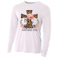 He is Risen Jesus Christian Happy Easter Floral Leopard Cooling Performance Long Sleeve Crew