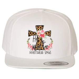 He is Risen Jesus Christian Happy Easter Floral Leopard Wool Snapback Cap