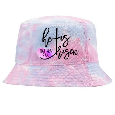 He Is Risen Matthew 28 6 Easter Day Good Friday Cross Design Gift Tie-Dyed Bucket Hat