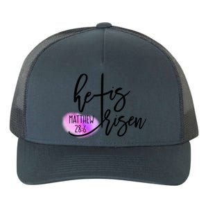 He Is Risen Matthew 28 6 Easter Day Good Friday Cross Design Gift Yupoong Adult 5-Panel Trucker Hat