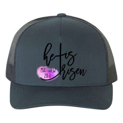 He Is Risen Matthew 28 6 Easter Day Good Friday Cross Design Gift Yupoong Adult 5-Panel Trucker Hat