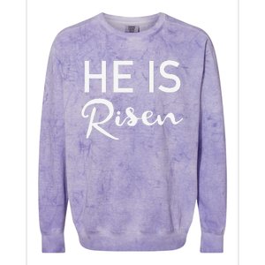 He Is Risen Christian Graphic Faith Easter Colorblast Crewneck Sweatshirt