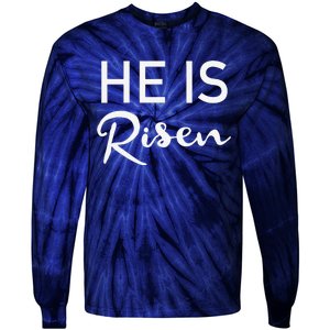 He Is Risen Christian Graphic Faith Easter Tie-Dye Long Sleeve Shirt