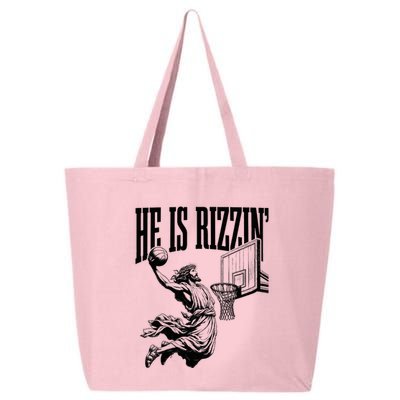 He Is Rizzin Funny Jesus Basketball Easter Meme 25L Jumbo Tote
