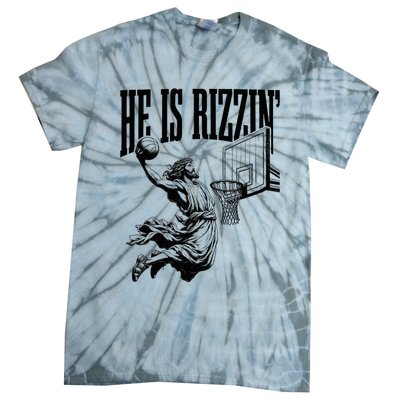 He Is Rizzin Funny Jesus Basketball Easter Meme Tie-Dye T-Shirt