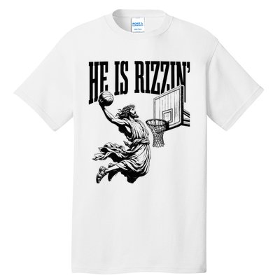 He Is Rizzin Funny Jesus Basketball Easter Meme Tall T-Shirt