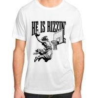 He Is Rizzin Funny Jesus Basketball Easter Meme Adult ChromaSoft Performance T-Shirt