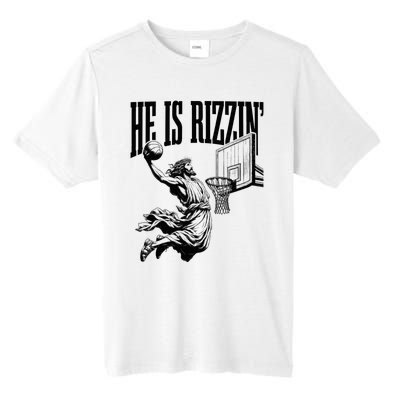 He Is Rizzin Funny Jesus Basketball Easter Meme Tall Fusion ChromaSoft Performance T-Shirt