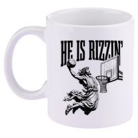 He Is Rizzin Funny Jesus Basketball Easter Meme 11oz C Handle Ceramic Mug