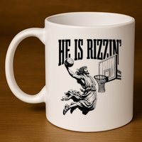 He Is Rizzin Funny Jesus Basketball Easter Meme 11oz C Handle Ceramic Mug