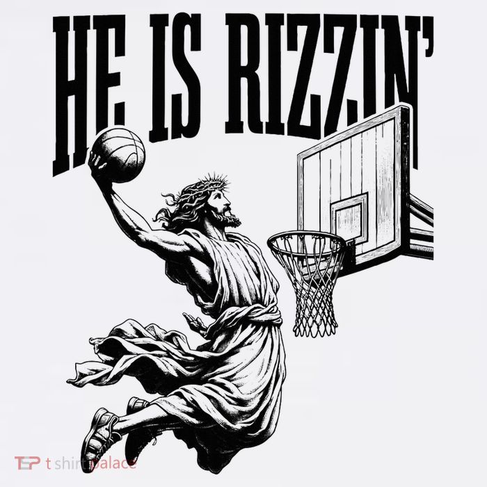 He Is Rizzin Funny Jesus Basketball Easter Meme Magnet