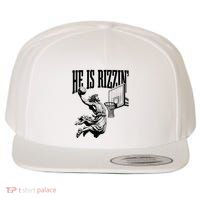 He Is Rizzin Funny Jesus Basketball Easter Meme Wool Snapback Cap