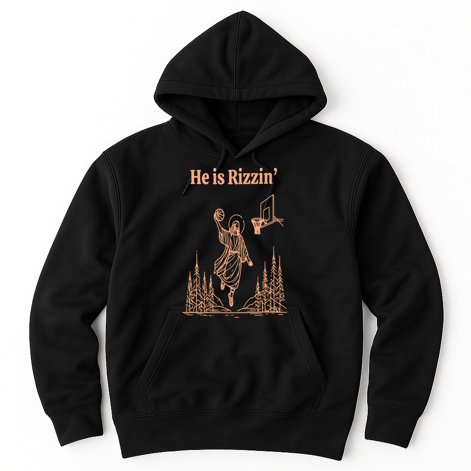 He Is Risen Funny Easter Of Jesus Playing Basketball Hoodie