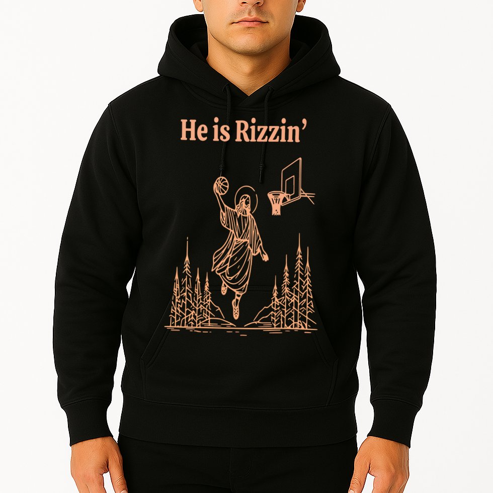 He Is Risen Funny Easter Of Jesus Playing Basketball Hoodie