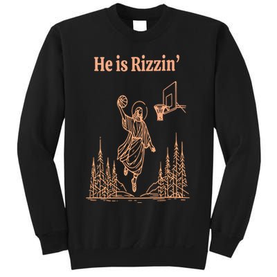 He Is Risen Funny Easter Of Jesus Playing Basketball Sweatshirt